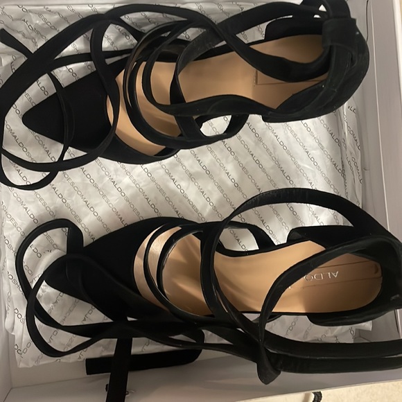 Black Aldo Strap Heels - Picture 3 of 5